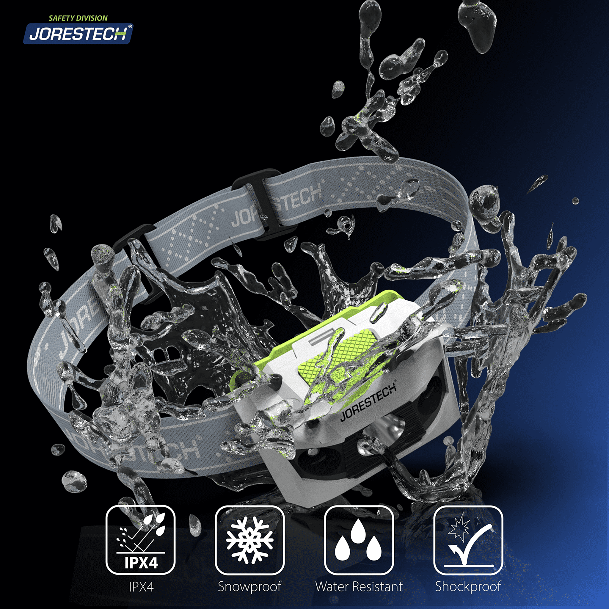 JORESTECH LED Water Resistant Headlamp Flashlight (White, 6 Units)