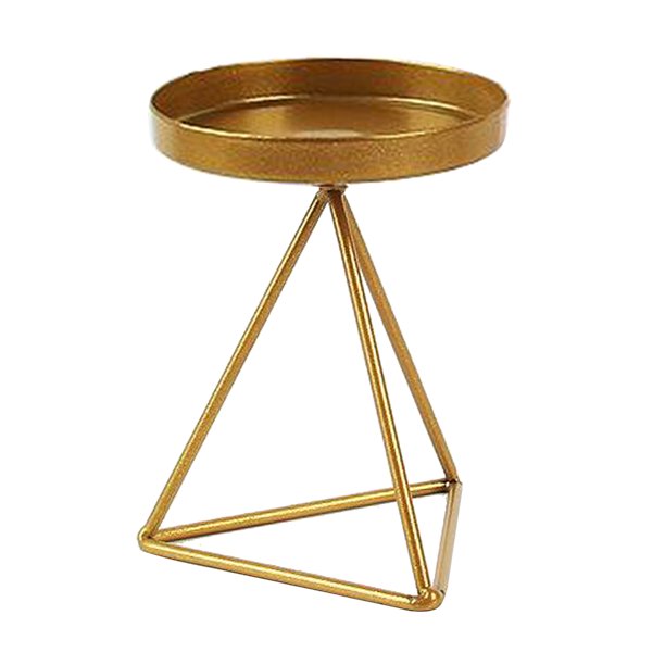 Candebros de hierro , candebros geométricos, para bodas, fiestas, chimenea, hogar y decoración navideña - De oro S Dorado S Sunnimix portavelas geométrico