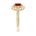 thumbnail image 3 of ANGARA Lab Grown 2.1 Ct Vintage Inspired Round Ruby Ornate Halo Engagement Ring for Women in 14K Yellow Gold (Size-8mm) | July Birthstone, Anniversary, Jewelry Gift for Women | Lab-Grown Ruby Ring, 3 of 8