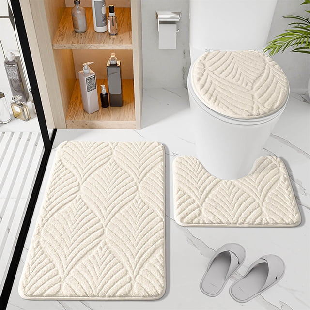Textiles para el hogar, decoración del hogar, ropa de cocina, juego de baño, cómodo juego de 3 alfombrillas de terciopelo para puerta de entrada, alfombrilla antideslizante para baño, juego de 3 alfom