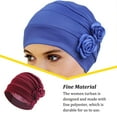 thumbnail image 1 of Polyester Ladies Turban Washable Solid Color Stylish which is durable Traditional Cap Office Shopping Head Headband Bonnet Wine Red, 1 of 7