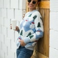 thumbnail image 2 of Cardigan de Noël pour Dames Pull Tricoté Mode Veste Décontractée de Noël Col Rond Tricoté Doux Mi-Longueur Extérieur Chaud Pull d'Hiver, 2 of 7