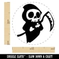 thumbnail image 2 of Cute Grim Reaper Death Halloween Self-Inking Rubber Stamp Ink Stamper - Pink Ink - Medium 1 Inch, 2 of 7
