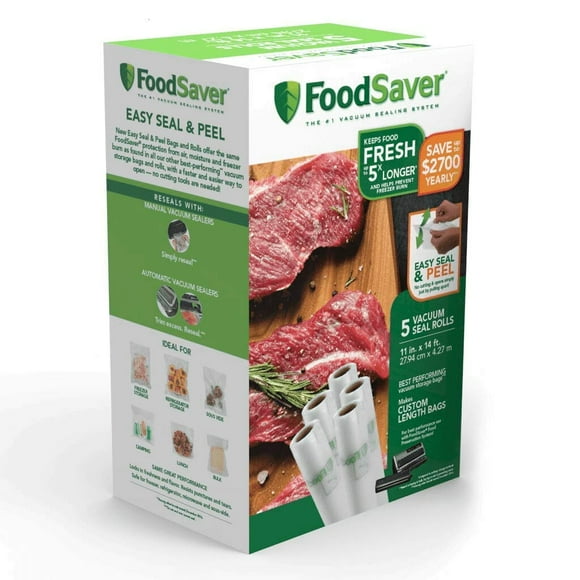 FoodSaver Rouleau de Scellage sous Vide 11 Pouces x 14 Pieds, Lot de 5