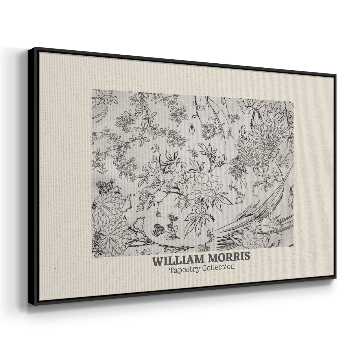Vintage Abstract Print-LII Framed in Black Wood Gallery Wrapped Canvas 27 in. x 41 in.