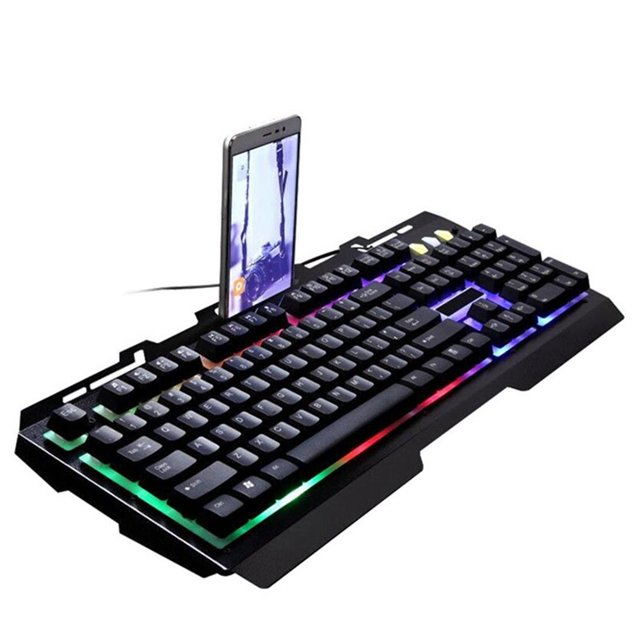 Teclado Para Juegos De Computadora Portátil Usb Mecánico Con Retroiluminación Led Con Soporte Para Teléfono Sweethay EL012425-00