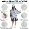 thumbnail image 5 of French Bulldog and Flower Wearable Oversized Blanket,Wearable Blanket Hoodie for Adults,Cozy Hooded Blankets with Super Pockets,Super Warm Fuzzy Pullover for Women & Men, 5 of 6