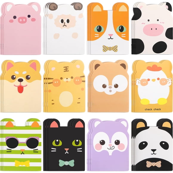 Yexiya, 36 paquetes de minicuadernos de animales, bonitos dibujos animados a granel