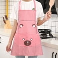 thumbnail image 2 of Polyester Cute Cartoon Style Striped Kitchen Cooking Apron with Pocket for Women Men (Red), 2 of 2