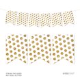 thumbnail image 1 of White Pennant Party Banner Gold Glitter Polka Dots, 1 of 3