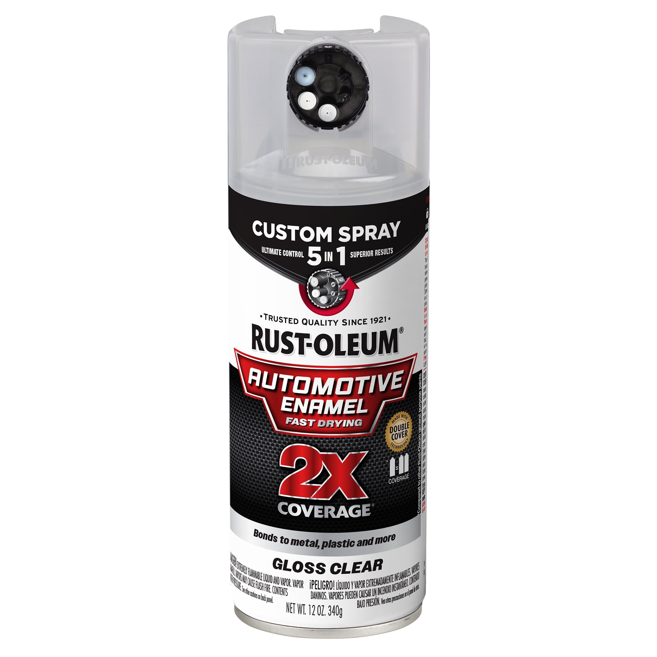 (3 pack) Gloss Clear, Rust-Oleum 2X Automotive Enamel 5 in 1 Spray Paint, 12 oz, 394895