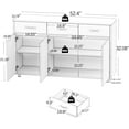 thumbnail image 7 of 50" Wood Buffet Sideboard Kitchen Server Storage Cabinet Cupboard with 3 Drawers and 3 Doors Modern Simple Buffet Cabinet Entryway Console Side Tables for Living Room Dining Room, Gray, 7 of 7