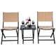 3pcs Steel Folding Square Table Chairs Set Bistro Garden Furniture – image 4 sur 8