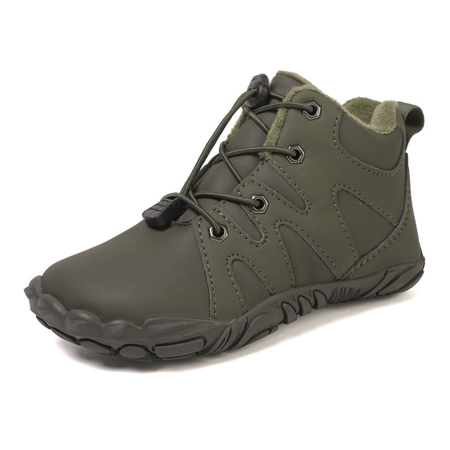QHFBli Bottes de Neige pour Filles 2026 Hiver Chaudes Doublées de Fourrure Imperméables Bottes Antidérapantes Tendance Randonnée Marche Course Chaussures d'Extérieur Vert Armée 9,5-10 Ans