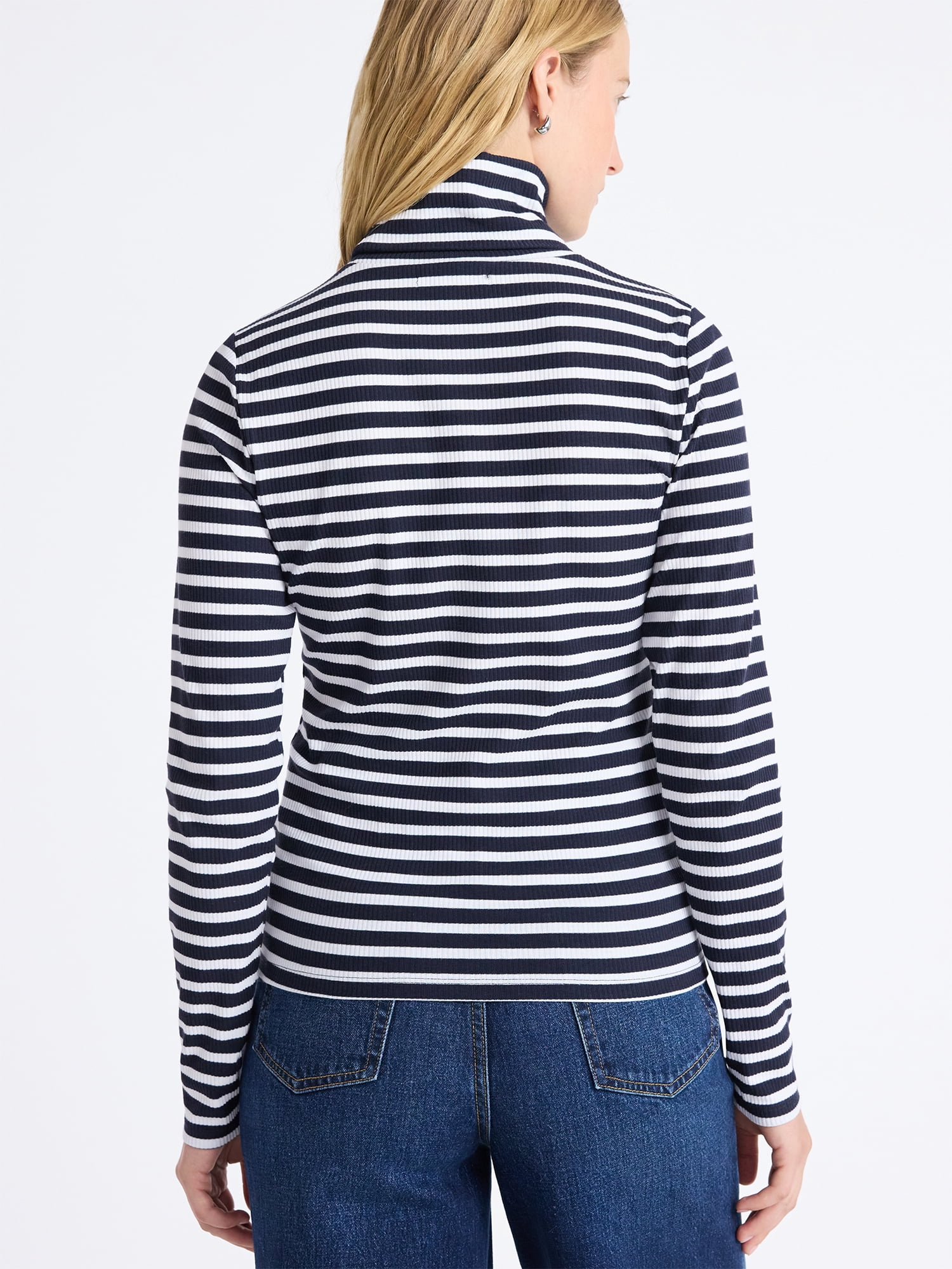 Free Assembly Women's Ribbed Turtleneck Tee, Sizes XS-XXL