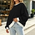 thumbnail image 5 of Color Block Sweatshirt For Women, Crewneck Puff Long Sleeve Tops, Fall Oversized Fashion Casual Pullover Shirts S-XXL, 5 of 7