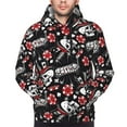 thumbnail image 2 of Bingfone Vintage Skull Casino Men's Drawstring Hoodie Long Sleeve Pocket Sweatshirts-4X-Large, 2 of 6