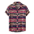 thumbnail image 1 of Camisas De Vestir Para Hombre 5xl Camiseta informal de verano para hombre, camisas con estampado de botones , camisetas de manga corta con cuello vuelto, camisa de (Red, L), 1 of 5