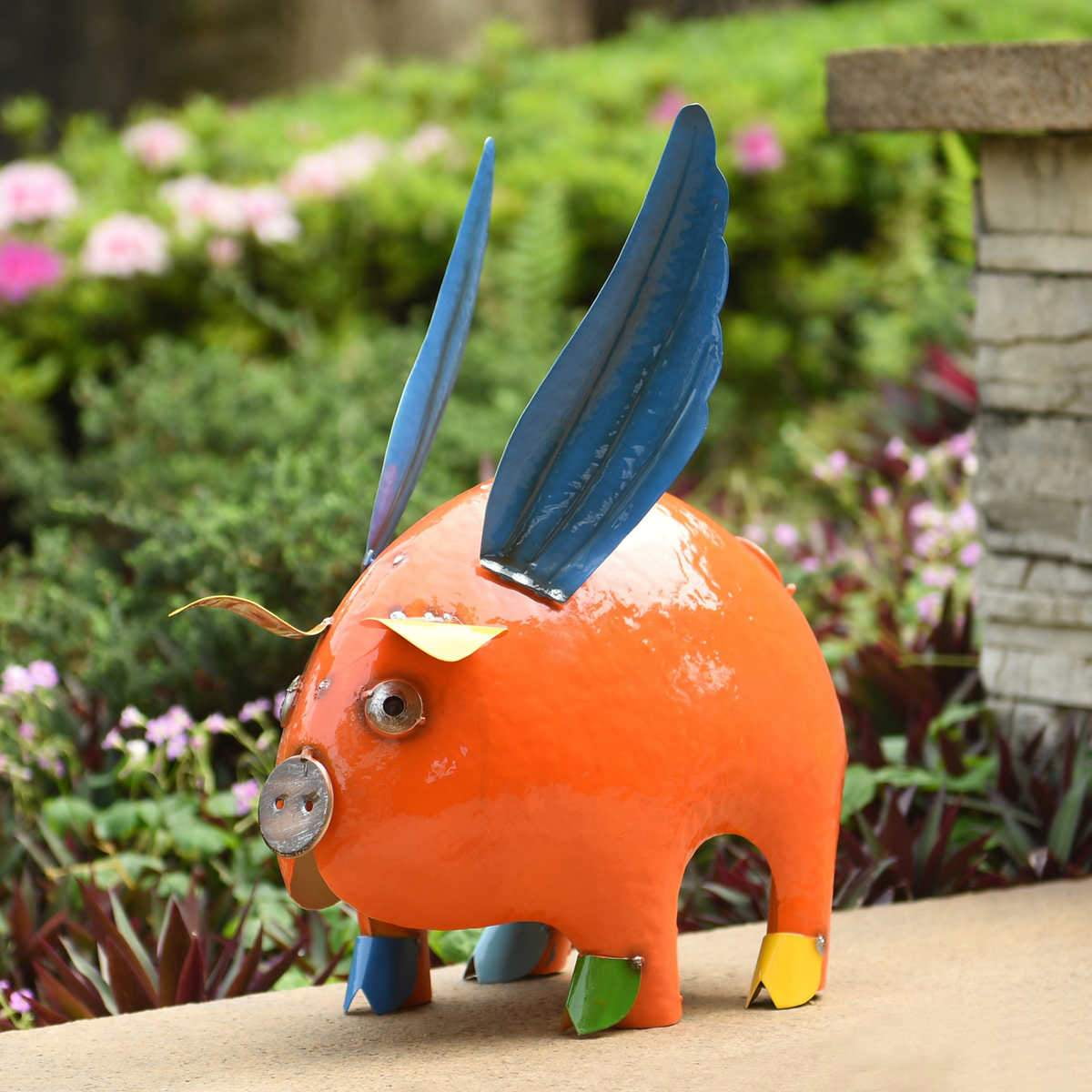 Steel Flying Pig Statue