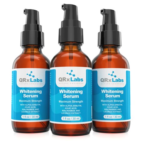 Arbutin Skin Whitening Skin Whitening Serum with Alpha Arbutin, Kojic Acid & Licorice Root Extract - Maximum Strength Brightening for Face, Neck & Body - Dark Spots, Hyperpigmentation, Melasma and Sun Damage - 1 fl oz ()