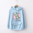 thumbnail image 2 of Abcnature Fashion Womens Hoodie Shirt Dinosaur Bunny Panda Bear Ears Plush Cute Cosplay Coat Girls Sweatshirt Top Blue L, 2 of 5
