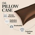 thumbnail image 4 of Amay Satin Silk Pillow Case King Size 20x36 Chocolate Solid Ultra Smooth Cooling Satin Pillow Cover Anti-Frizz & Skin-Friendly – Premium Silk Feel Pillowcase for Better Sleep, 4 of 6