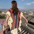 thumbnail image 2 of Shawl Wraps for Women, Bohemian Ethnic Style Cape Open Front Poncho Scarf Blanket Cardigan Coat with Tassels for Spring Autumn Winter, 2 of 7