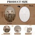 thumbnail image 3 of Canvas Wall Art Farm Cottagecore Animal Rustic Country Sheep Wooden Fence Wildflowers Oval Framed Canvas Prints Vintage Wall Hanging Decor for Home Decorations 8.6"x11.4", 3 of 7