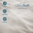 thumbnail image 4 of Bare Home Pillowcase Set - Premium 1800 Collection - Double Brushed - Ultra Soft - Standard Size, Modern Plaid - Stone/White, 2 Count, 4 of 6