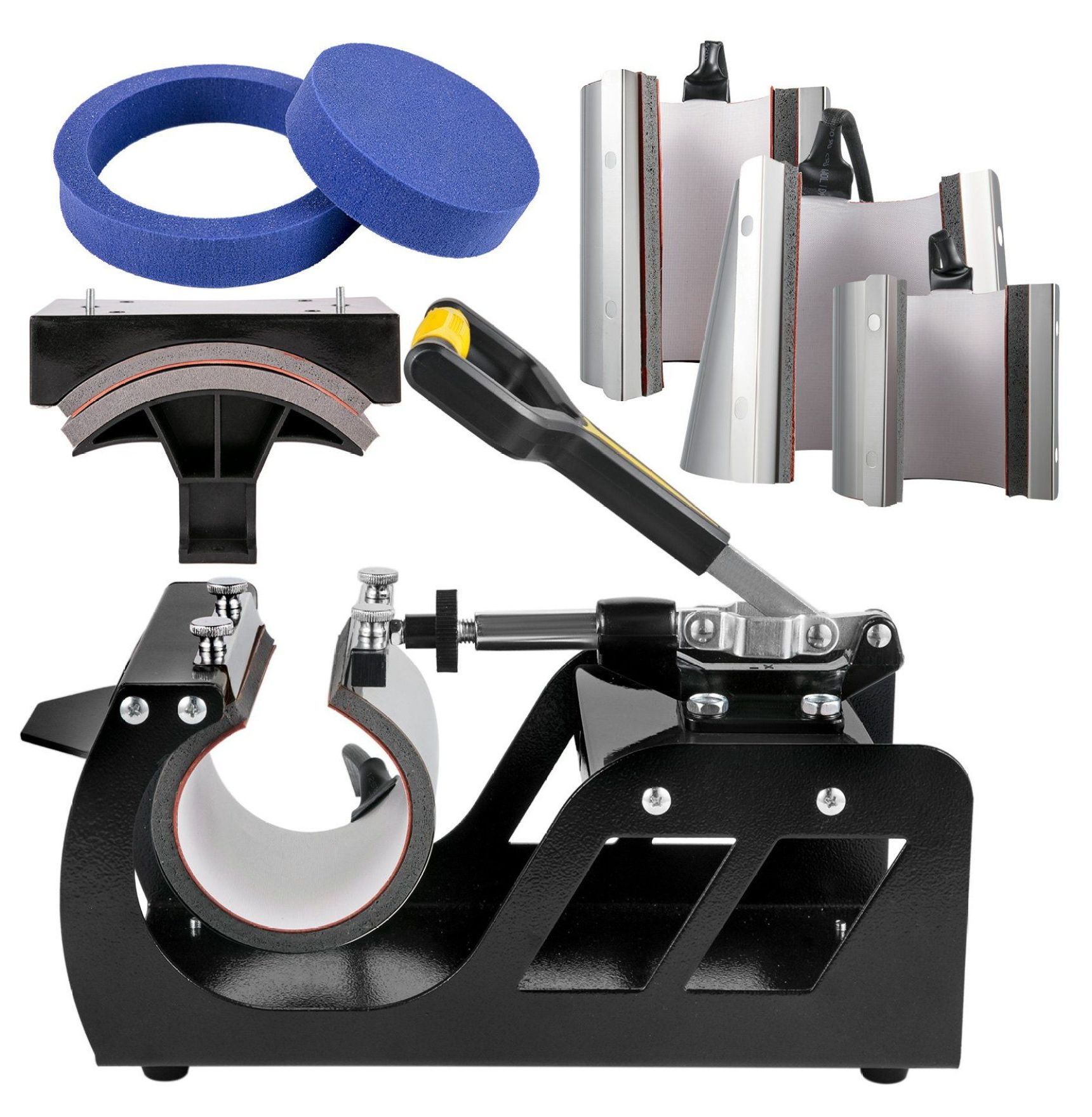 Heat Press Machine 12x15 8 in 1 Sublimation Heat Press, ETL Certified Swing Away Power-Saving Combo for T-Shirts, Mugs, Caps, Plates, Black
