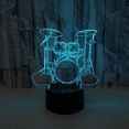 thumbnail image 2 of YSITIAN 3D Drum Kit Night Light Touch Table Desk Optical Illusion Lamps 7 Color Changing Lights Home Decoration Xmas Birthday Gift（Style 20） YT-14864, 2 of 6