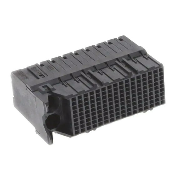 0761703026 Connector Receptacle, 144 Position Female Sockets Board Edge, Through Hole, Right Angle Black Impact, Guide Left