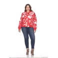 thumbnail image 2 of White Mark Women's Plus Size Floral Bomber Jacket, 2 of 5