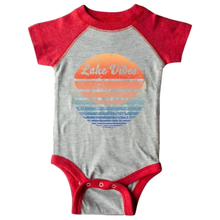 

Inktastic Lake Vibes Distressed Retro Sunset Gift Baby Boy or Baby Girl Bodysuit