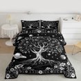 thumbnail image 2 of Manfei Grey Life Tree Bedding Comforter Set, Mystic Bohemian Flower Botanical Twin Comforter Sets, Outer Space Planet Reversible Bedding Set, Super Cozy Room Decor, 2-Piece, 2 of 8