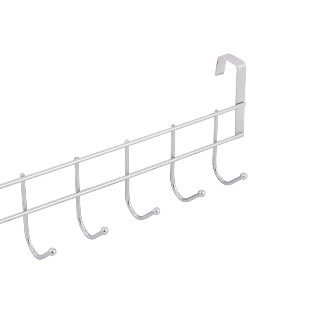 Unique Bargains Metal Household Bathroom 5 Hooks Towel Clothing Belt Hanger Hook Silver