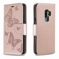 thumbnail image 3 of Allytech Galaxy S9 Plus Case, Slim Fit PU Leather Folio Butterfly Embossed Shockproof Wrist Hand Strap Flip Cards Holder Wallet Case TPU Back Cover for Samsung Galaxy S9+ Plus, Pink, 3 of 8