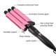 thumbnail image 3 of Beach Hair Curling Iron - Portable 3 Barrels Ceramic Wand Curler, Adjustable Temperature for DIY 25mm Curly Hair Styling, 3 of 5