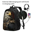 thumbnail image 2 of Balery Noble Style Bald Eagle Mochila con carga USB para hombre y mujer - Mochila impermeable y antirrobo para laptop con puerto USB para viajes, trabajo, 2 of 7