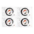 thumbnail image 2 of MKHERT Koi Carps in Black Zen Circle and Bamboo Traditional Style Sumi-E Placemats Table Mats for Dining Room Kitchen Table Decoration 12x18 inch,Set of 4, 2 of 4