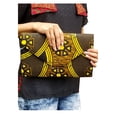 thumbnail image 2 of Black and Yellow African Print Clutch Purse, 2 of 3