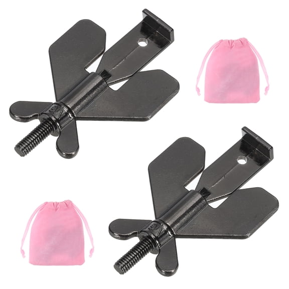 Portable Security Door Lock 3.15x1.97inch, Adjustable Hotel Door Lock Devices with Storage Bag, Coffee 2 Pack