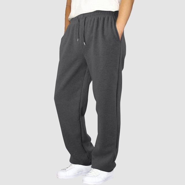 Baggy Sweatpants,Straight Leg Open Bottom Pants,Elastic Waist Athletic Joggers with Pockets