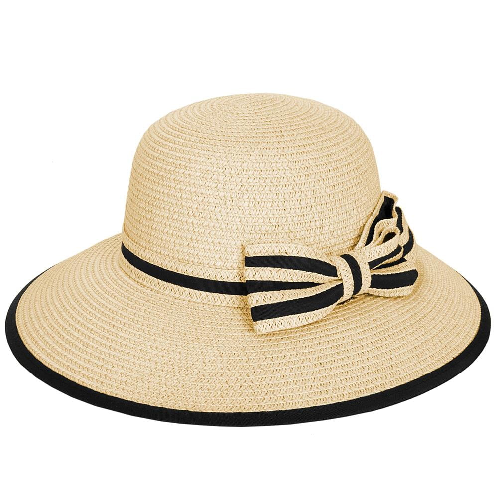 Women's Panama Styled Woven Straw Hat and Foam Flip Flop Sandals Set US Women's Shoe Sizes 7-10