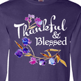 thumbnail image 4 of Inktastic Thankful and Blessed Inspirational Saying with Flowers Long Sleeve T-Shirt, 4 of 5