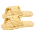 thumbnail image 2 of Pantoufles en Velours Côtelé pour Femmes Antidérapantes à Brides Croisées Sandales à Enfiler Intérieur Extérieur Sandales pour Couples, 2 of 8
