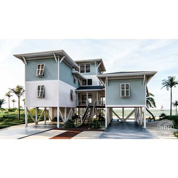 Advanced House Plans: Builder Ready Blueprints | Naples Beach 29780 | 3 Story Plan