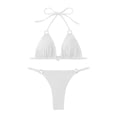 thumbnail image 5 of Womens Swimsuits Elegant Solid Two Piece Separate Bikini Set Cut High Waist Beachwear White Women Bathing Suits M, 5 of 6