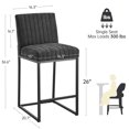 thumbnail image 2 of Usaint Sets of 4 Bar Stools with Thickened Metal Frame, Mid Back 26 Inch Counter Height Upholstered Modern Bar Chairs for Kitchen Island,Dark Gray, 2 of 10