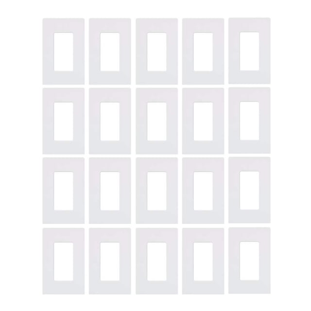 Lutron Claro 1 Gang Decorator/Rocker Wallplate blanco brillante (paquete de 20) | CW-1-WH
